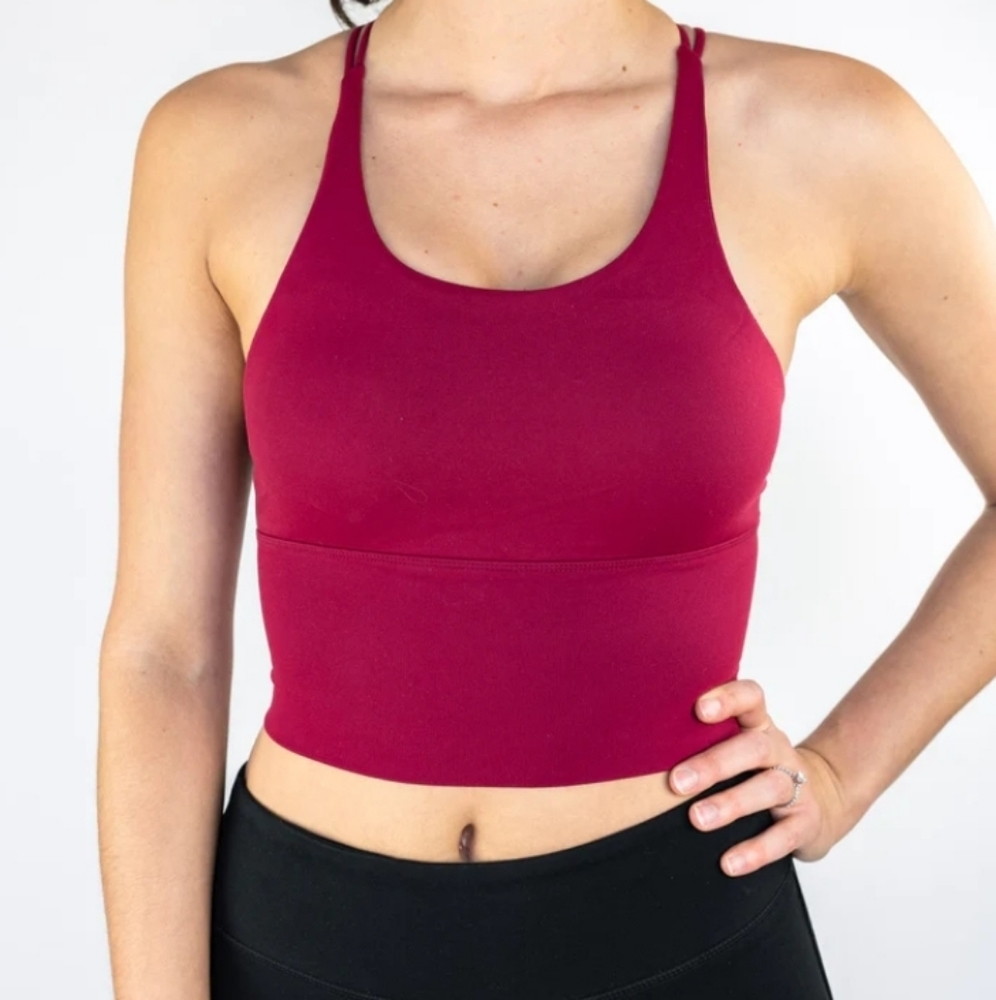 DAE CROSSOVER CROP BRA - RED RED WINE